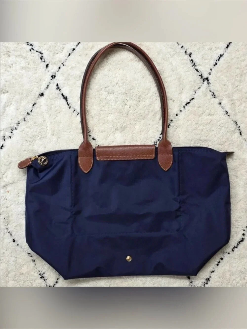 Longchamp Navy Blue Large Original Tote Bag